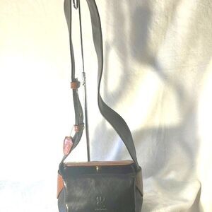 Bellerose Black with  Brown Croc Shoulder Bag